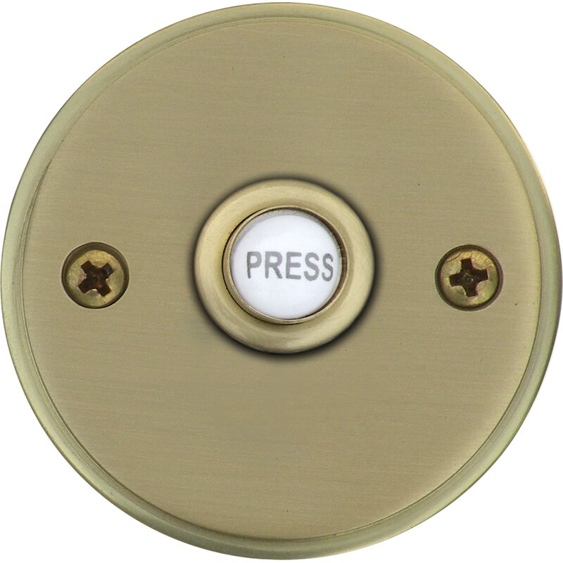 Alcott Hill® Circle Metal Door Bell Push Button Wayfair